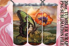 20oz Tumbler Sublimation: Sparkly Butterfly Wrap Product Image 1