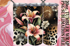 Happy Hearts 20oz tumbler wrap, Leopard Prints Product Image 1