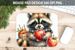 Watercolor Raccoon Mouse Pad Sublimation - Animal PNG Product Image 1