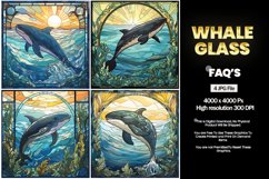 Whale Stained Glass Square Coaster - 4 Variation Product Image 2