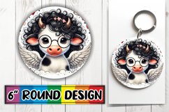 Whimsical Circle Keychain PNG, Valentines Product Image 1