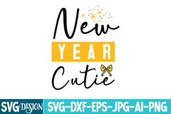 New Year Cutie SVG Design,New Year 2026 SVG Design Product Image 1