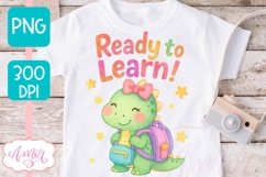 Cute back to school shirt PNG, Ready to learn sublimation Product Image 2