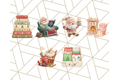 Santa’s Pajama Day Clipart, Cute Christmas Bedtime PNG Product Image 3