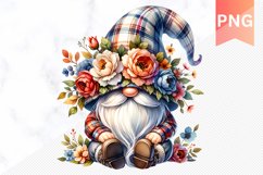 Floral Gnome Sublimation - Gnome Clipart Design Product Image 1