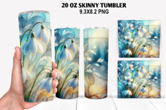 Florals Skinny Tumbler 20oz Wrap Design, Winter Tumbler PNG Product Image 1