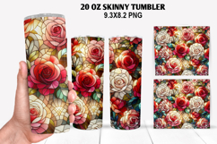 Flower Skinny Tumbler 20oz Wrap Design, Flowers Tumble PNG Product Image 1