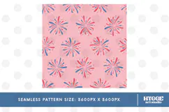 American 4th of July Patriotic Fireworks Seamless Pattern Product Image 2