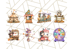 Creepy Carnival Halloween Clipart PNG with Hayride Art Product Image 7