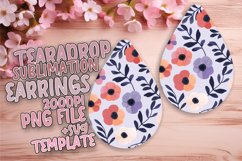 Boho Floral Bliss Sublimation Teardrop Earring Product Image 1