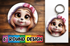 Timeless Circle Car Coasters, 3D Dog Product Image 1