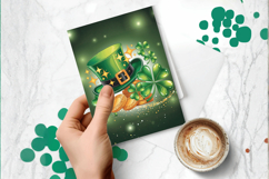 Leprechaun Hat with Gold and Shamrocks Greeting Card PNG Sub Product Image 1