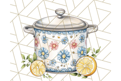 Mediterranean Cottagecore Kitchen PNG Clipart with Lemons Product Image 3