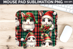 Watercolor Rabbit Mouse Pad Sublimation - Christmas PNG Product Image 1