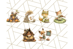 60 Acorn Village Clipart PNG, Fall Animal Png Product Image 3