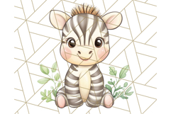 Pastel Safari Jungle Baby Animals PNG Clipart, Nursery Product Image 3