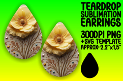 Dynamic Teardrop Earrings Design Template , 3D Flower Product Image 1