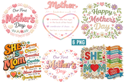 Mother's Day PNG,Faux Yarn Mother's Day png,She is Mom PNG Product Image 1