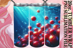 Happy Vibes 20oz tumbler wrap, 3D Fruits Product Image 1