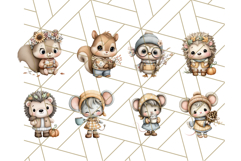 Thanksgiving Woodland Animals Clipart PNG Product Image 7