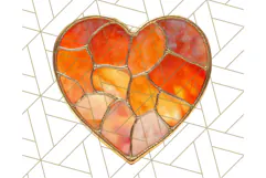 Stained Glass Heart PNG Clipart in Pastel and Bright Colors Product Image 3
