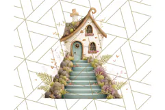 Whimsical Cottagecore Cottage PNG Clipart, Fairy House Png Product Image 3