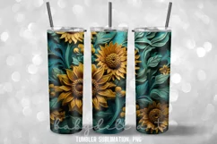 Sunflower Tumbler Wrap Sublimation Designs|Flower Tumbler Wr Product Image 3