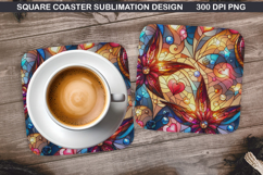 Valentine Coaster Sublimation, Valentine Coaster PNG Design Product Image 1