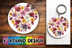 Spring Heart Round Design Floral Sublimation PNG Product Image 1