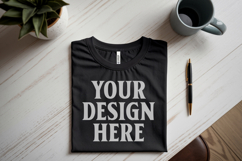 Black Bella Canvas 3001 Flat Lay T-Shirt Mockup Product Image 1