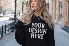 Black Gildan 18500 Hoodie Sweatshirt Mockup, 185 mock up Product Image 1