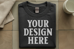 Black Gildan 5000 Flat Lay Tshirt Mockup, G5000 mockup Product Image 1