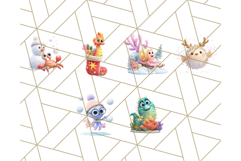 3D Under the Sea Christmas Clipart, Ocean Life Christmas PNG Product Image 3