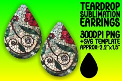 Sparkly Mosaic Flower Teardrop Earring Art Product Image 1