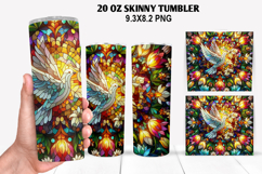 Dove Flower Skinny Tumbler 20oz Wrap Design, Easter Tumbler Product Image 1