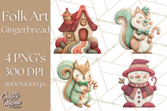 Christmas Felt Gingerbread Village PNG Clipart Product Image 1