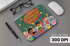 100 days of school Mouse Pad, Teacher PNG Sublimation Design Product Image 1