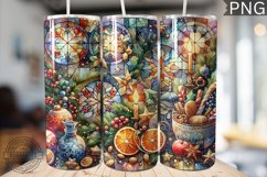 Watercolor Christmas Tumbler Wrap - High Quality 300 Dpi Product Image 1