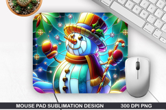 Snowman Mouse Pad Sublimation, Christmas Mouse Pad PNG Product Image 1
