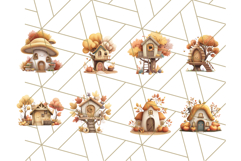 Autumn Treehouse &amp; Woodland Cabin PNG Clipart Product Image 7