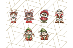Christmas Animal Clipart, Festive Animals in Holiday Outfits Product Image 3