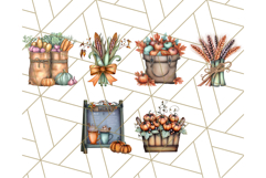Fall Market Stall Clipart PNG, Rustic Autumn Clip Art Product Image 3