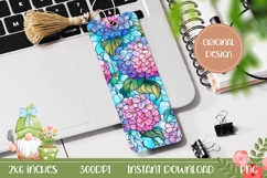 Pink Flowers Bookmark, Hydrangea Bookmark Printable Product Image 1