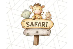 Jungle Safari Animals PNG Cute Pastel Wild Animal Clipart Product Image 3