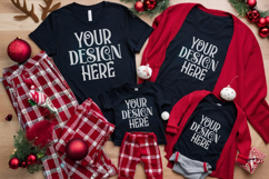 Christmas Family Matching Flat Lay T-Shirt Mockups Product Image 1