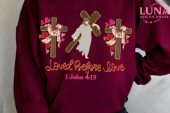Loved Before Love Valentines Day PNG Glitter Jesus Valentine Product Image 5