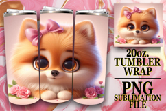 WHIMSICAL ESCAPES 20oz TUMBLER WRAP, 3D Dog Product Image 1