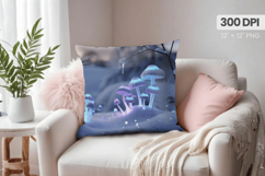 Winter Christmas Wonderland PNG Pillow, Winter Pillow Design Product Image 1