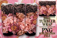 Sparkly Flower &amp; Leopard Tumbler Wrap - Sublimation Sparkle Product Image 1