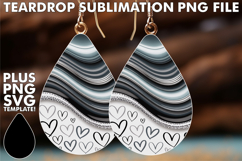 Playful Teardrop Earrings Gift PNG, Pattern Product Image 1